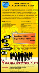  Crash Course On Vlsi,  Embedded and Mat lab