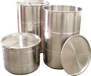 stainless steel drums ,  plastic drums ,  bottles ,  containers ,  pails 