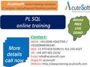 PL SQL Online Training by AcuteSoft with 10+ years SMEs.